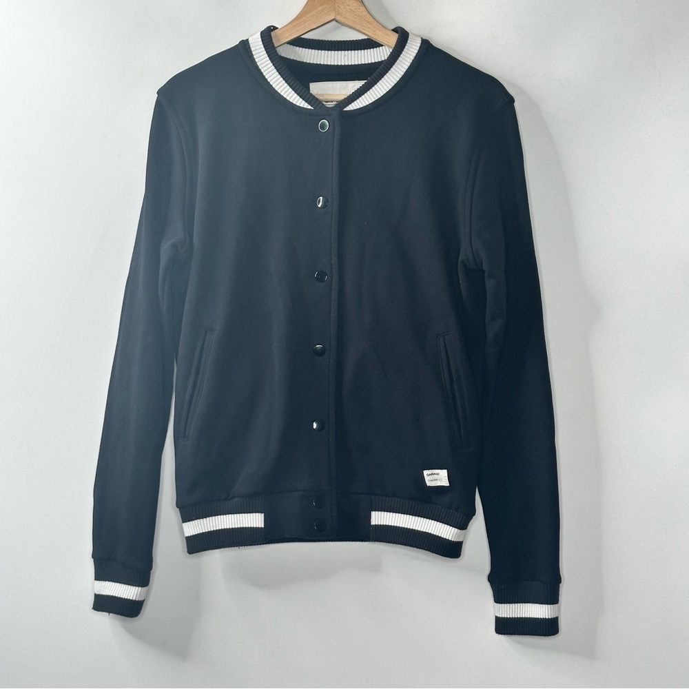 Garage Womens Bomber Jacket  Varsity ButtonUp Embroidered Tiger Back